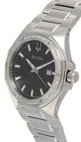Bulova watches New Bulova 42MM Black Dial Stainless Steel Men's Watch 96E111