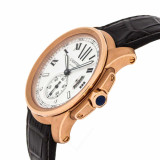 Cartier watches CARTIER Calibre 42MM AUTO 18K PinkGold Brown LTHR Mens Watch W7100009