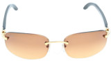 Eyewear Brands CARTIER Brown Lens with Black and Gold Buffalo Horn Mens Sunglasses CT0020RS 001