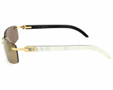 Eyewear Brands CARTIER C Decor White Buffalo Horn Brown Unisex Sunglasses CT0046S-004