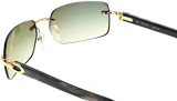 Eyewear Brands CARTIER Green Lens with Black Gold Buffalo Horn Mens Sunglasses CT0022RS 001