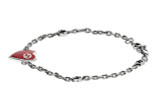 Gucci Jewelry GUCCI Heart Sterling Silver & Red Enamel Bracelet YBA6455460010 