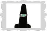 Gucci Jewelry GUCCI Silver Interlocking G Green Enamel Ring YBC7016120010
