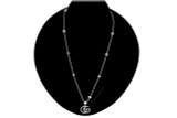 Gucci Jewelry GUCCI Sterling Silver GG Pink Gemstone Necklace YBB52739900200U 