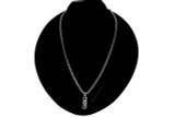 Gucci Jewelry GUCCI Sterling Silver Tag Necklace With Black Enamel Necklace YBB67871400300U