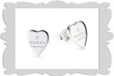 Gucci Jewelry GUCCI Trademark Silver Heart Earrings YBD22399000100U 