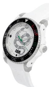 Gucci watches GUCCI Dive 40MM SS White Snake Motif Dial Rubber Mens Watch YA136330
