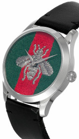 Gucci watches GUCCI G-Timeless 38MM Green/Red Dial LTHR Strap Mens Watch YA1264149