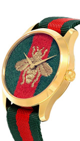 Gucci watches GUCCI G-Timeless 38MM QTZ Green/Red Nylon Strap Unisex Watch YA126487B