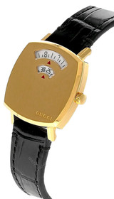 Gucci watches GUCCI Grip 27MM Quartz Black Leather Women's Watch YA157506