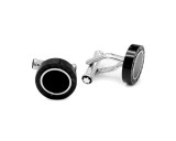 Montblanc Accessories MONTBLANC Meisterstuck SS Onyx Inlay Rotating Ring Cufflinks 116665