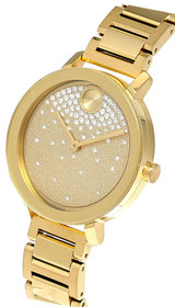 Movado watches MOVADO Bold Evolution Crystal Accent 34MM Gold Dial Womens Watch 3600705