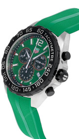 TAG Heuer Watches‎ TAG HEUER Formula 1 Quartz CHRONO 43MM Green Rubber Men's Watch CAZ101AP.FT8056