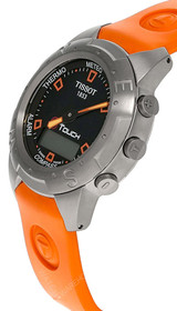 Tissot watches TISSOT Analog/Digital Multifunction SS Orange Rubber Men's Watch T33.7.498.59 